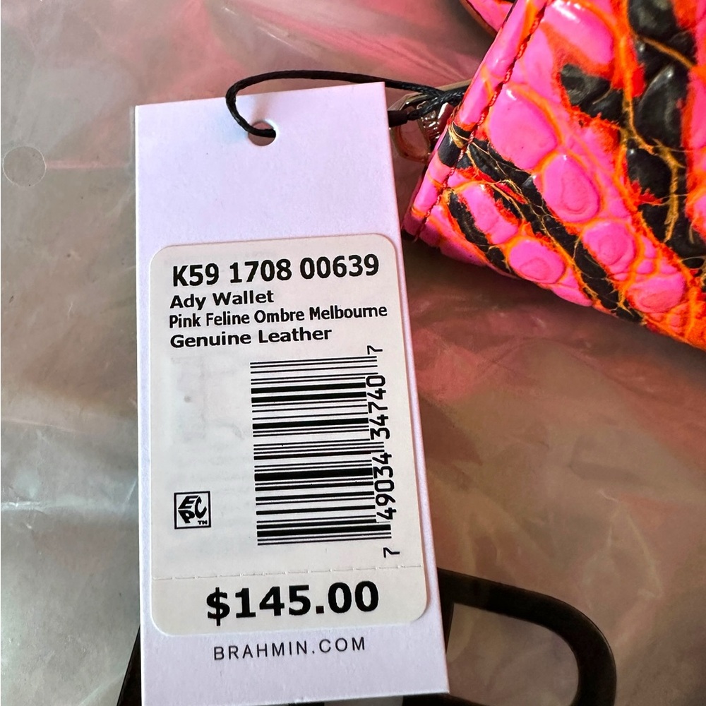 Brahmin Shira Bucket Bag w/Matching Ady Wallet Pink Feline Ombre Melbourne NWT - Picture 10 of 10